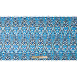Blue Atoll/Dazzling Blue/White Abstract Stretch Cotton Sateen