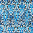 Blue Atoll/Dazzling Blue/White Abstract Stretch Cotton Sateen