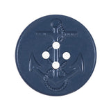 Blue Embossed Anchor Button - 50L/32mm