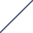 Navy and White Stitched Grosgrain Ribbon - 0.25"