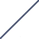 Navy and White Stitched Grosgrain Ribbon - 0.25"