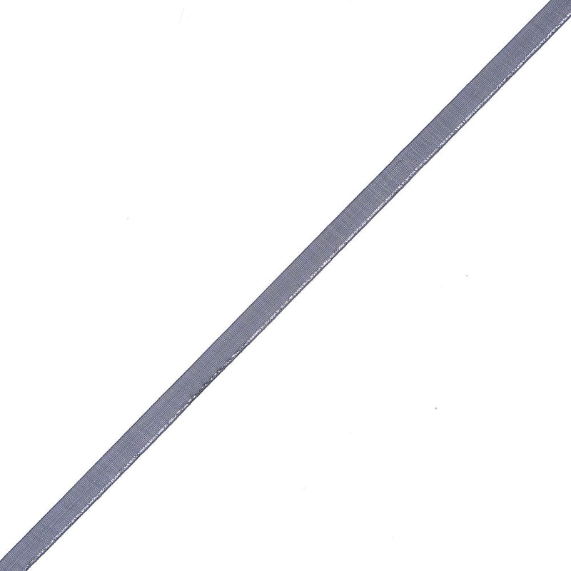 Black Organza with Silver Thread Trim - 1/4"