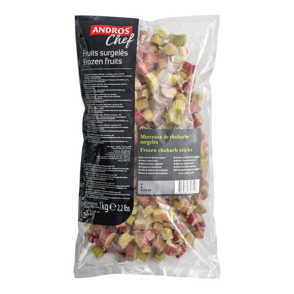 Andros Chef IQF Rhubarb 2.2 lb. - 5/Case