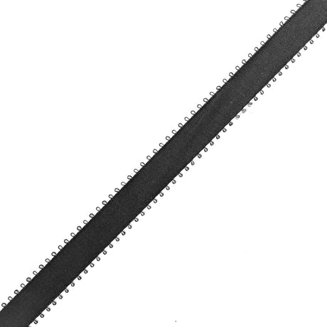 Black Feather Edged Satin Ribbon - 5/8"