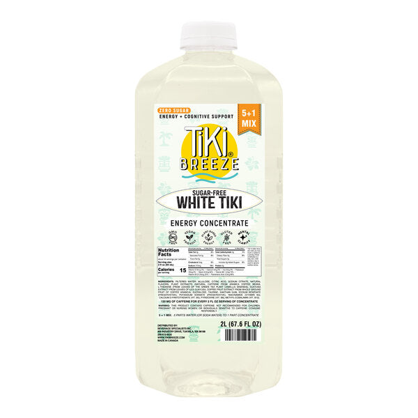 Tiki Breeze Sugar-Free White Tiki Energy 5:1 Concentrate 67.6 fl. oz.