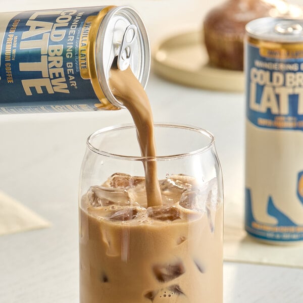 Wandering Bear Vanilla Latte High Protein Cold Brew Coffee 8 fl. oz. - 12/Case