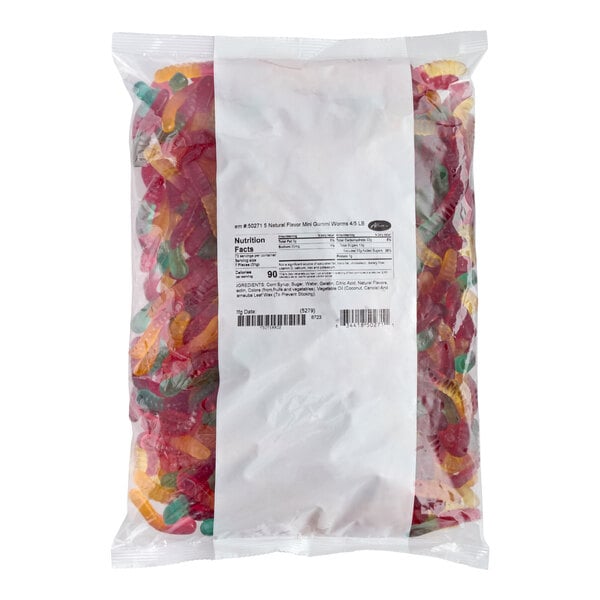 Albanese 5 Natural Flavor Mini Gummi Worms 5 lb. - 4/Case