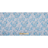 Metallic Pale Gold/Blue Floral Brocade