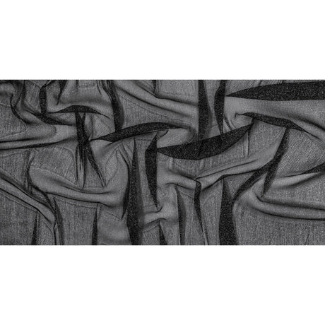 Italian Black Stretch Metallic Mesh