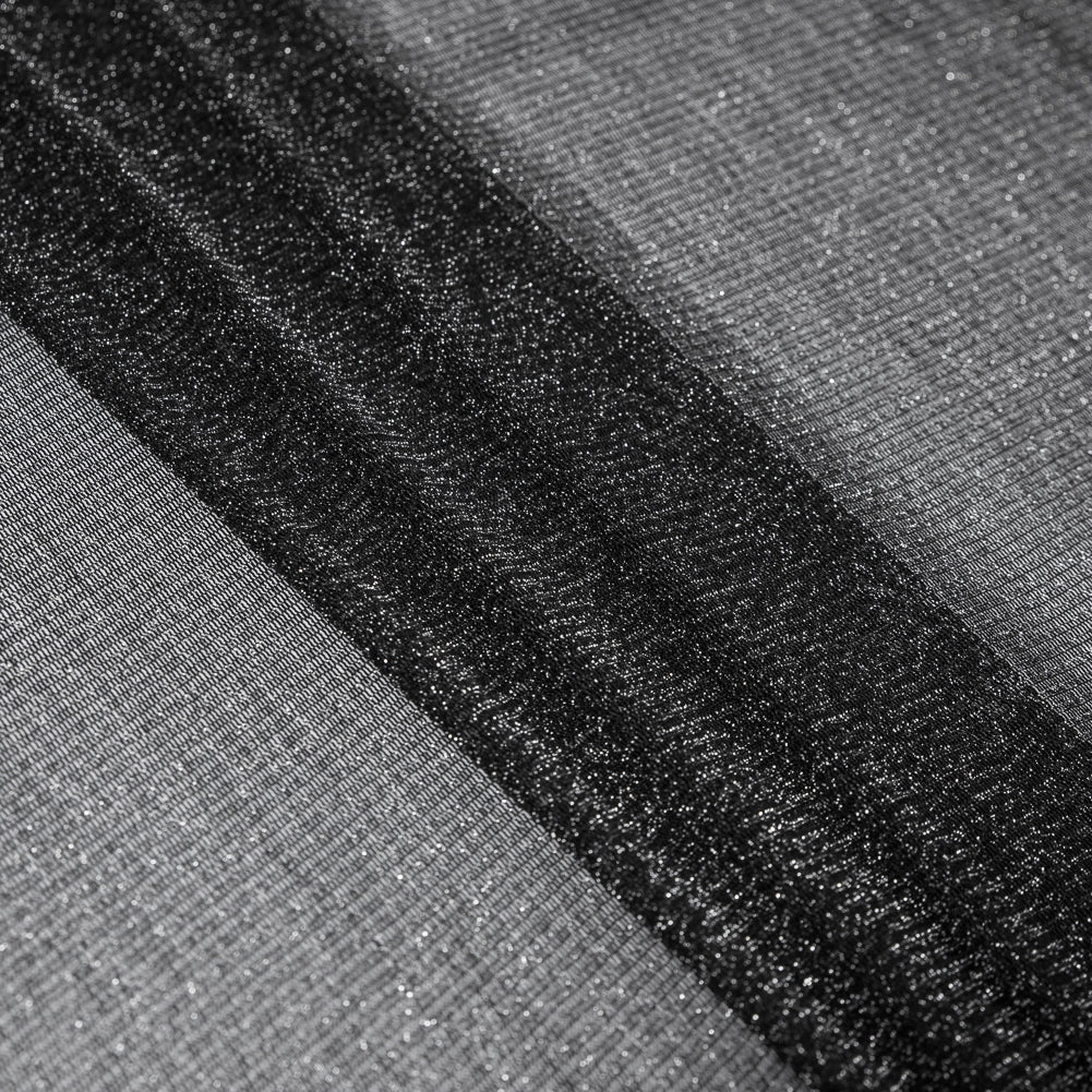 Italian Black Stretch Metallic Mesh