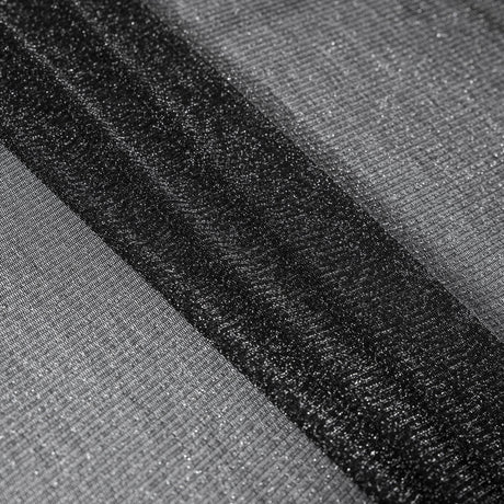 Italian Black Stretch Metallic Mesh