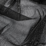 Italian Black Stretch Metallic Mesh