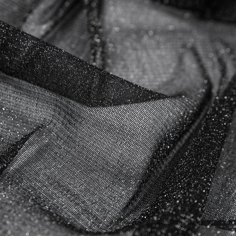 Italian Black Stretch Metallic Mesh