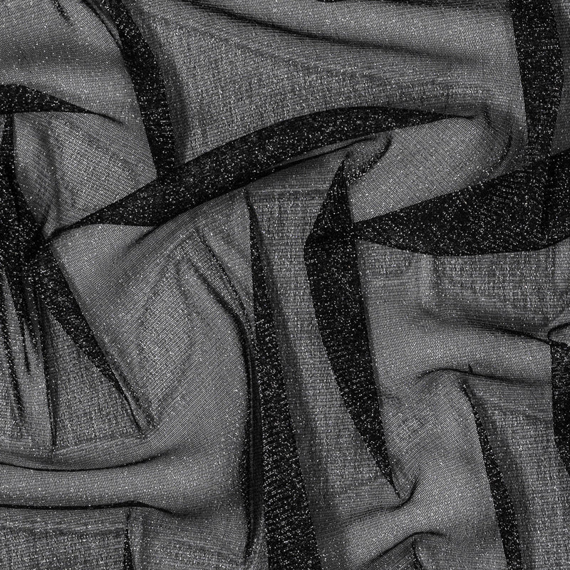 Italian Black Stretch Metallic Mesh