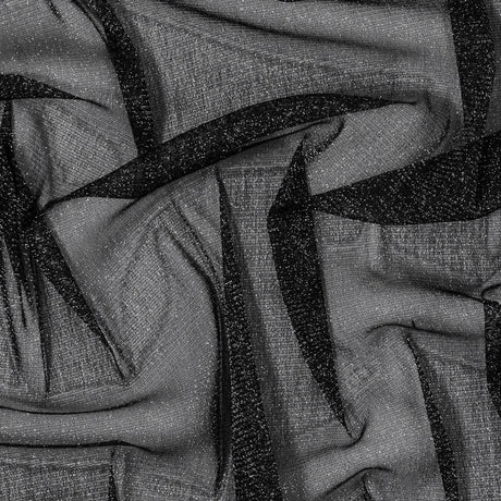 Italian Black Stretch Metallic Mesh