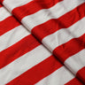 Star Bright Nylon Spandex Fabric - Red And White, Royal White, Foil Option, Patriotic American Flag Stars, 58/60" Width (1 Yard)