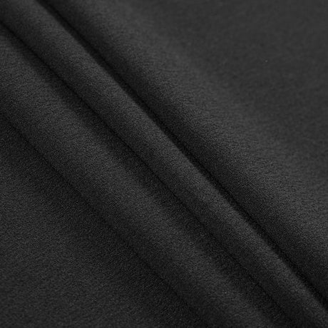 Italian Black Stretch Polyester Crepe