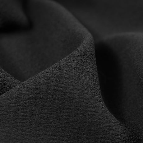 Italian Black Stretch Polyester Crepe
