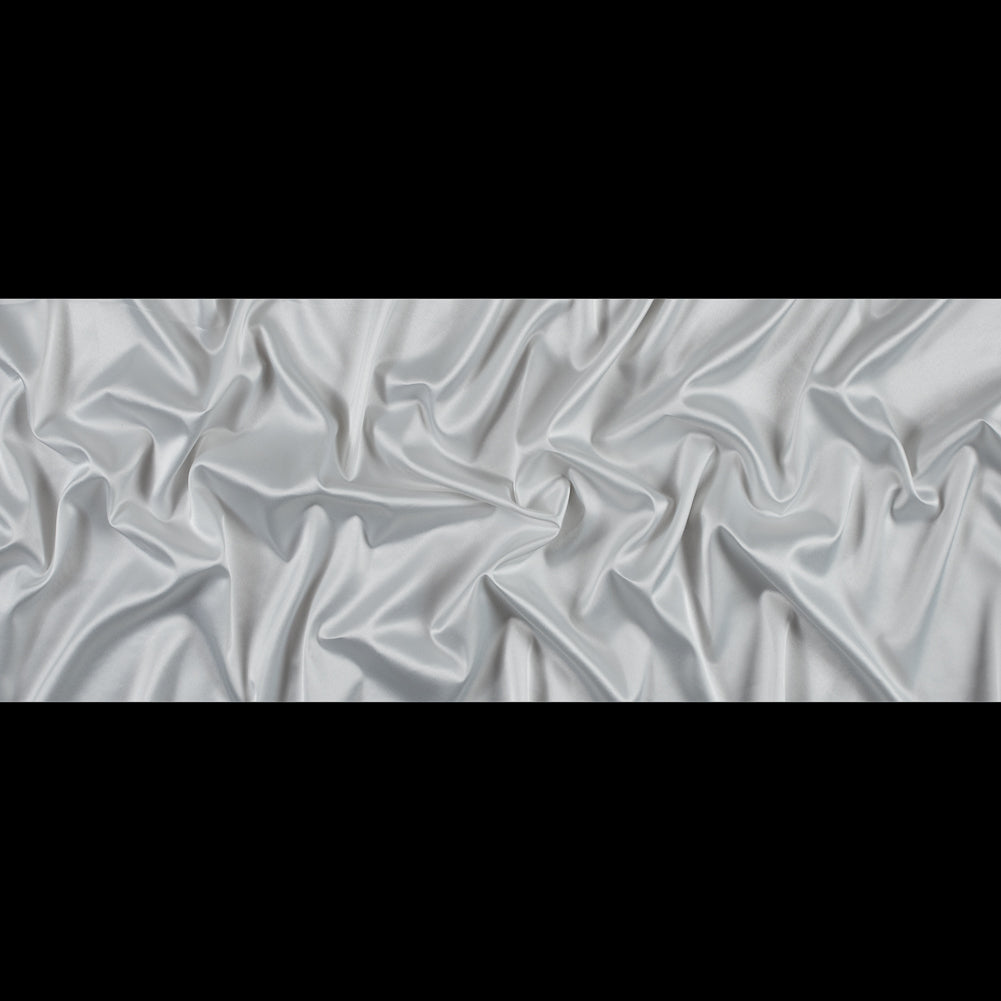Italian White Stretch Polyester Charmeuse