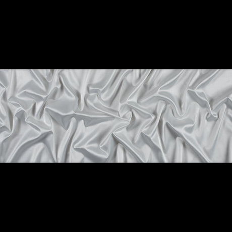 Italian White Stretch Polyester Charmeuse