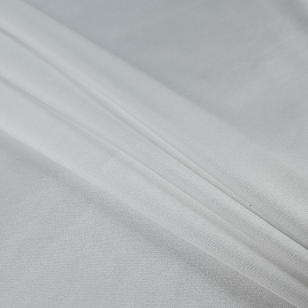 Italian White Stretch Polyester Charmeuse