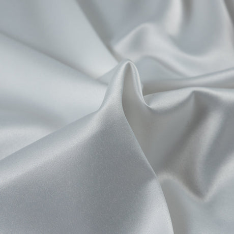 Italian White Stretch Polyester Charmeuse