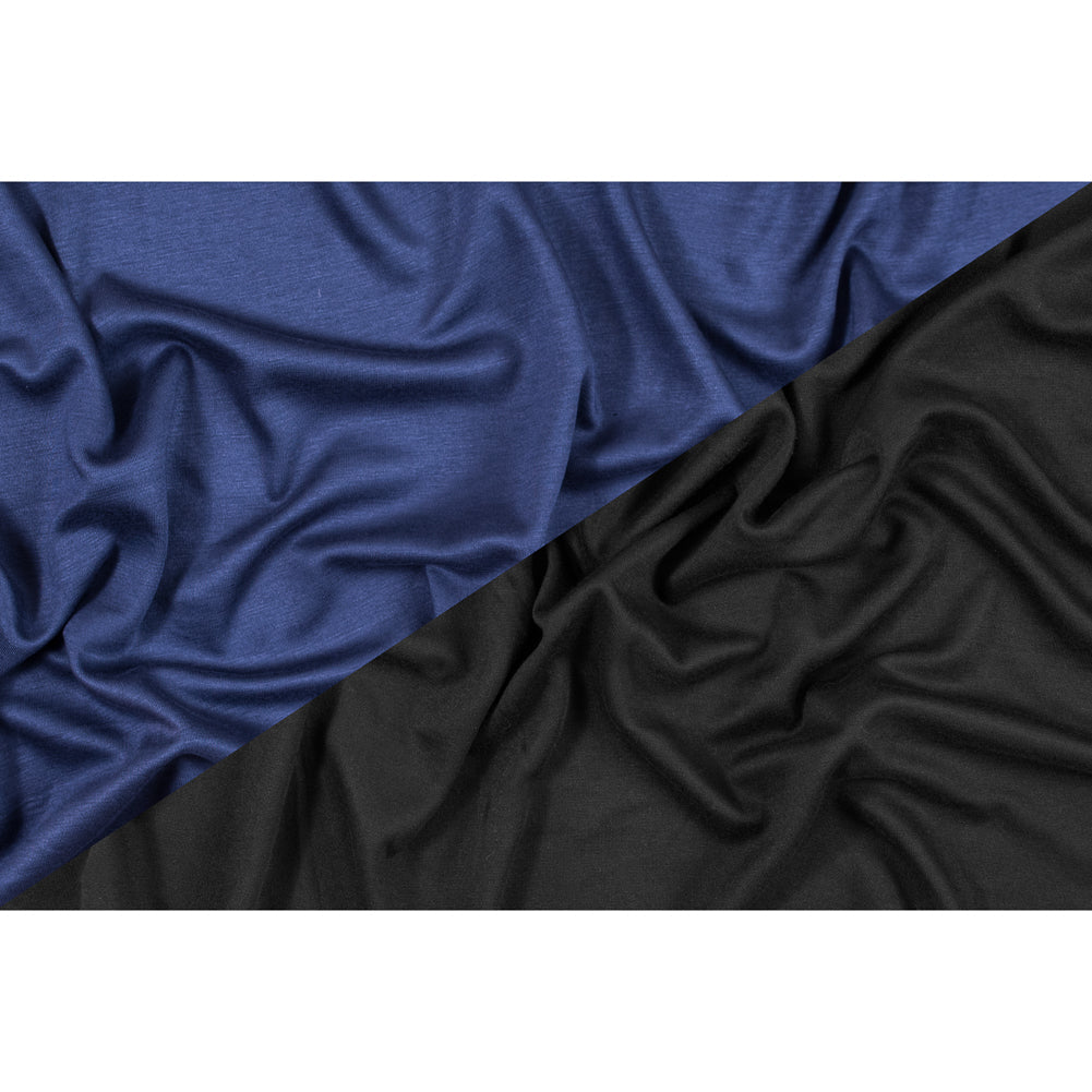 Italian Insignia Blue and Black Reversible Double Knit