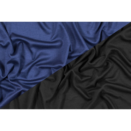 Italian Insignia Blue and Black Reversible Double Knit