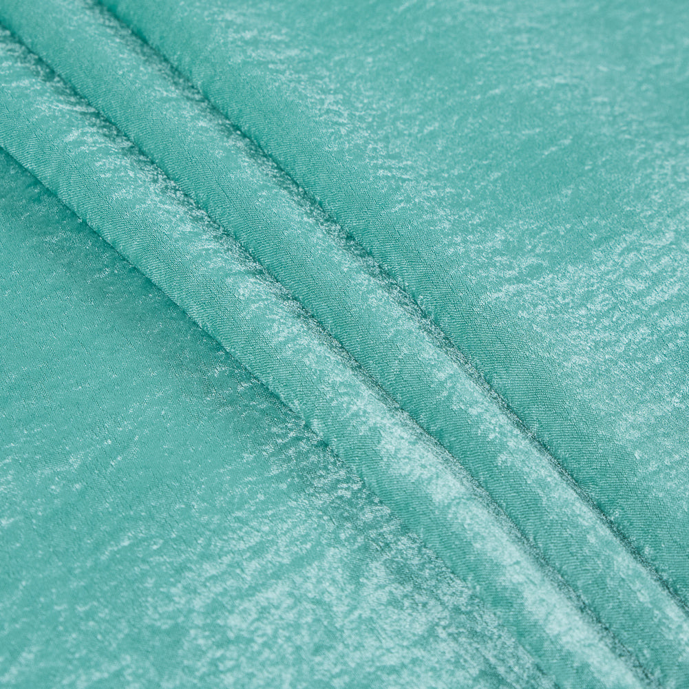 Italian Biscay Green Dyed Washed Polyester Dobby