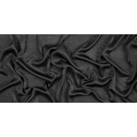 Italian Black Dyed Washed Polyester Dobby