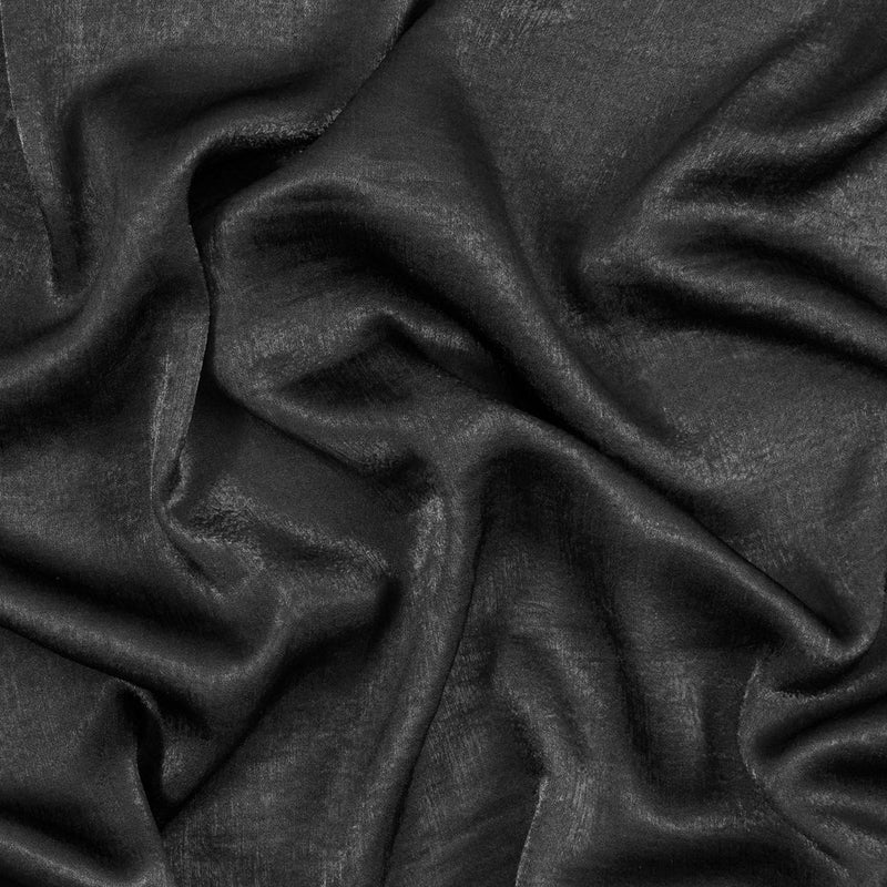 Italian Black Dyed Washed Polyester Dobby