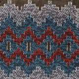 Italian Metallic Gold, Orange and Blue Geometric Brocade