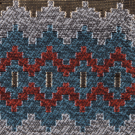 Italian Metallic Gold, Orange and Blue Geometric Brocade