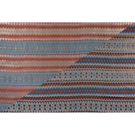 Italian Metallic Gold, Orange and Blue Geometric Brocade