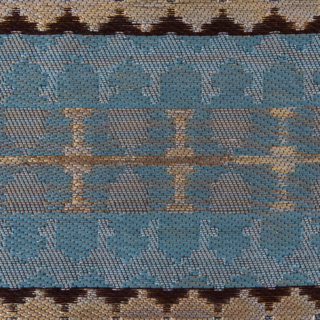 Italian Metallic Gold, Brown and Blue Geometric Brocade