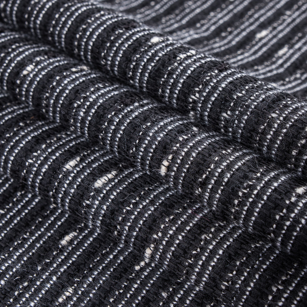 Black and White Striped Novelty Woven
