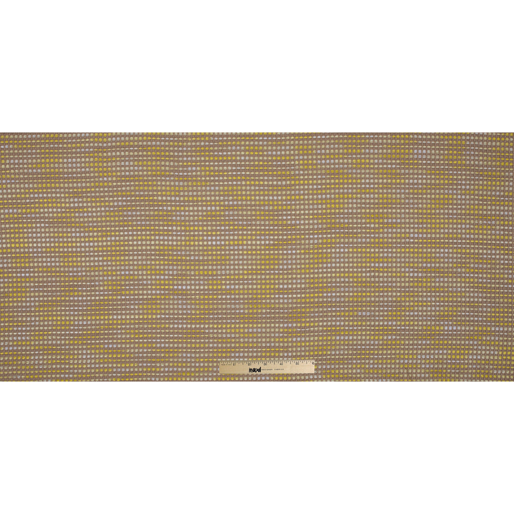 Beige and Yellow Blended Cotton Woven