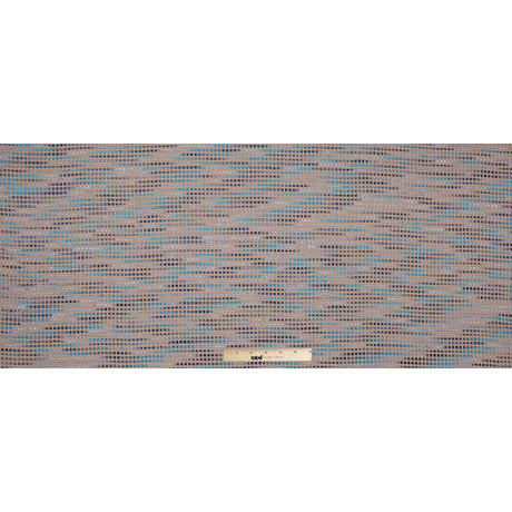 Beige and Blue Blended Cotton Woven