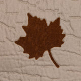 Beige and Gray Fused Double-Cloth Flocked with Brown Leaves