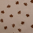 Beige and Gray Fused Double-Cloth Flocked with Brown Leaves