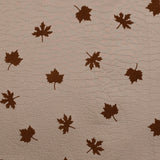 Beige and Gray Fused Double-Cloth Flocked with Brown Leaves