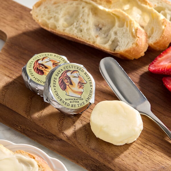 Pepe Saya Salted Butter Foil Wrapped Portion Packet 0.5 oz. - 100/Case