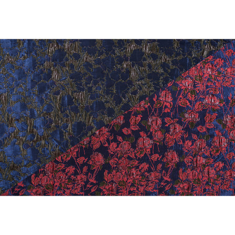 Metallic Coral/Blue/Green Floral Brocade