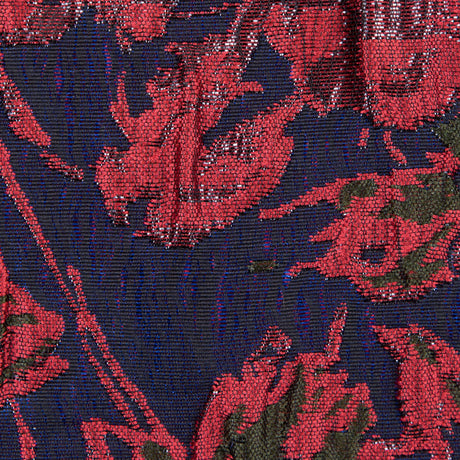 Metallic Coral/Blue/Green Floral Brocade