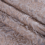 Metallic Gray and Almond Cream Abstract Brocade
