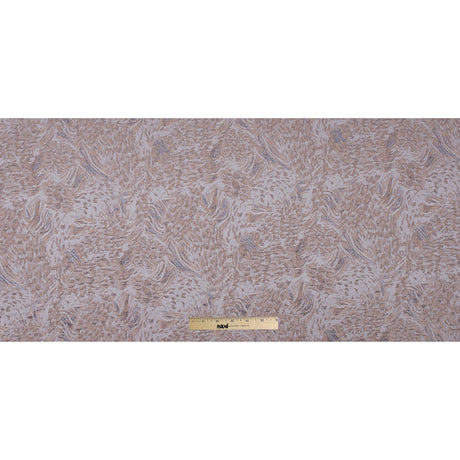 Metallic Gray and Almond Cream Abstract Brocade