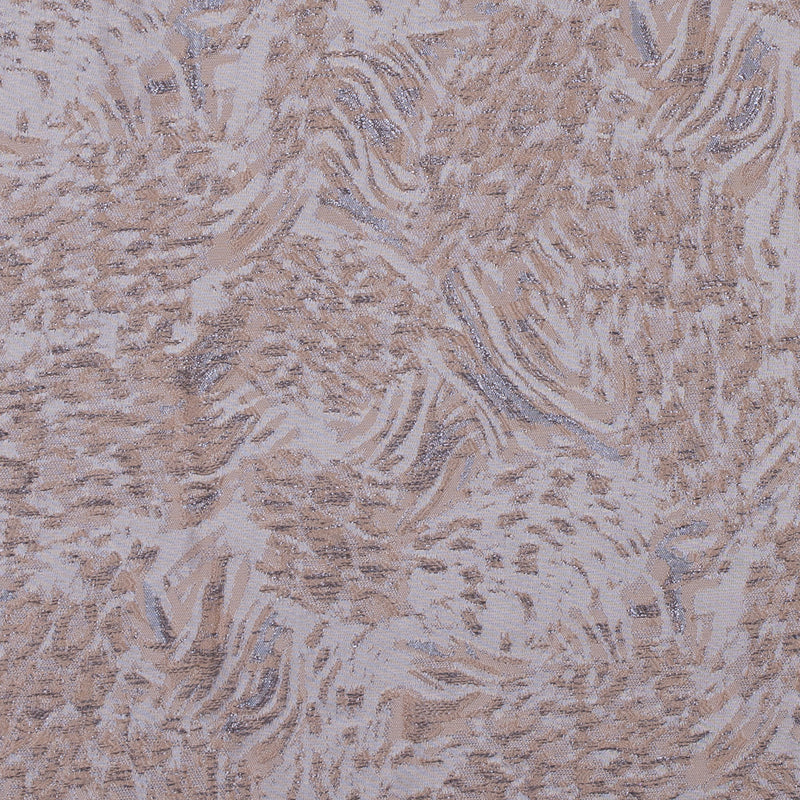 Metallic Gray and Almond Cream Abstract Brocade