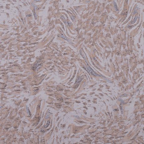 Metallic Gray and Almond Cream Abstract Brocade