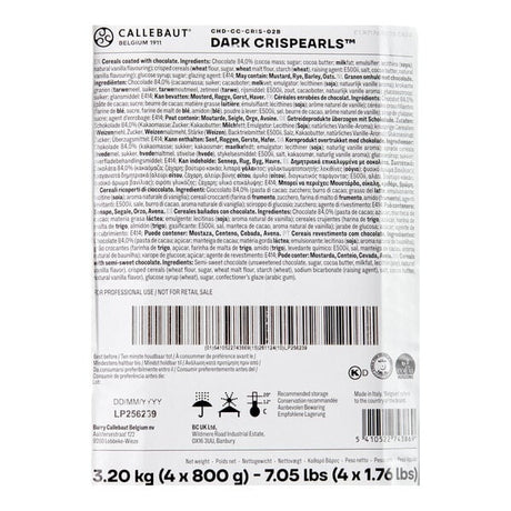 Callebaut Dark Crispearls 1.76 lb. - 4/Case