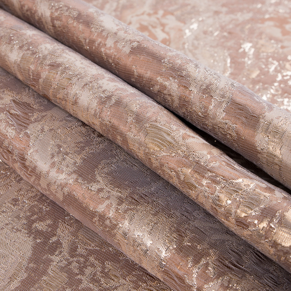 Metallic Gold/Mustard/Beige Abstract Brocade
